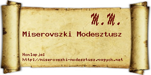 Miserovszki Modesztusz névjegykártya